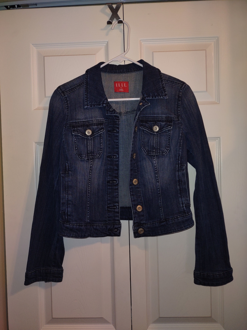 ELLE Women's Dark Blue Denim Jean Jacket